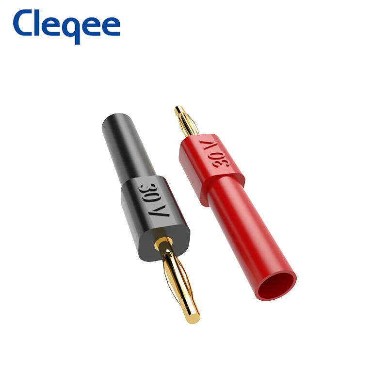 Conectores de cobre chapeados a ouro da tomada da banana de cleqee p720 2mm com soquete 30v/10a de 4mm para o conversor das sondas do teste do orador
