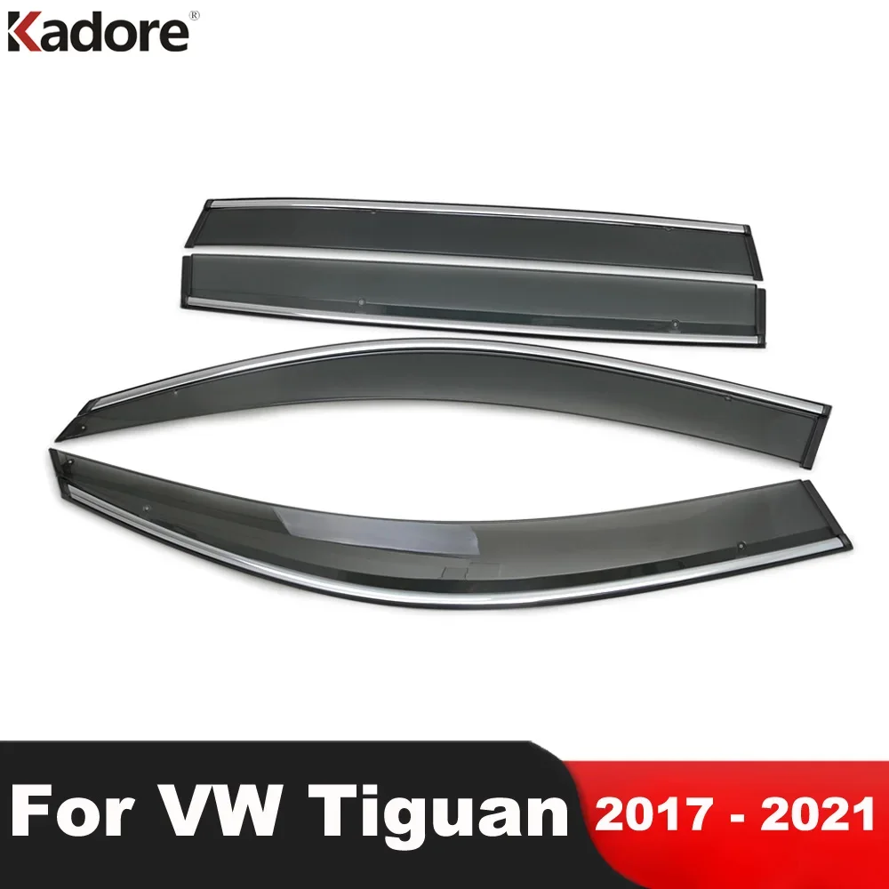 

Автомобильный дефлектор окна для Volkswagen VW Tiguan 2017-2019 2020 2021, ветрозащитный козырек от дождя, солнцезащитный козырек, аксессуары для отделки