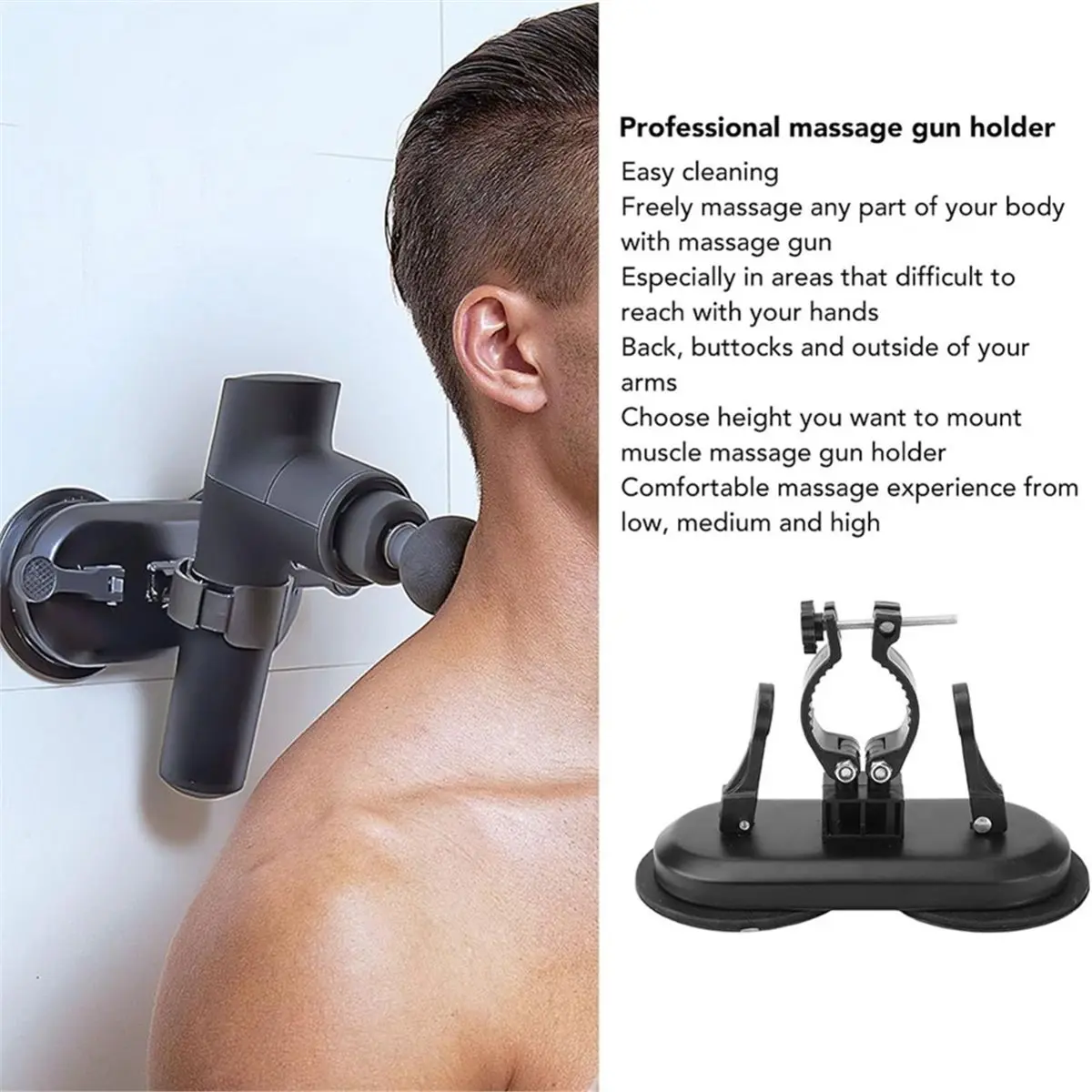 update. Massage Gun Holder Wall Mount Suction Cup Hand Massage Gun Mount,Vacuum Suction Cup Massage Gun Holder for Self Massage