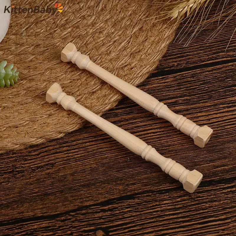 Hot！4pcs/set 1:12 Dollhouse Miniature Wooden Roman Pillar Model Furnitures Toys Accessories