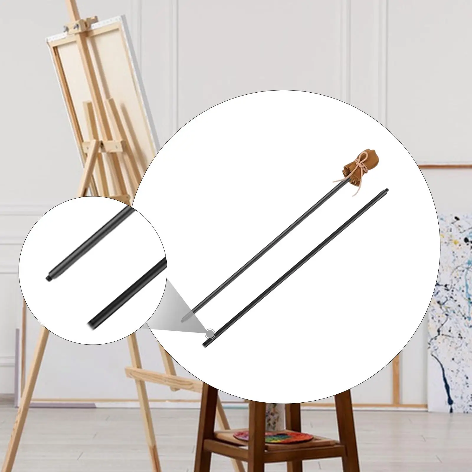 Rod for Artists Rest Professional Portable Aluminum Rod with Artificial Leather for Drawing Tools Lining
