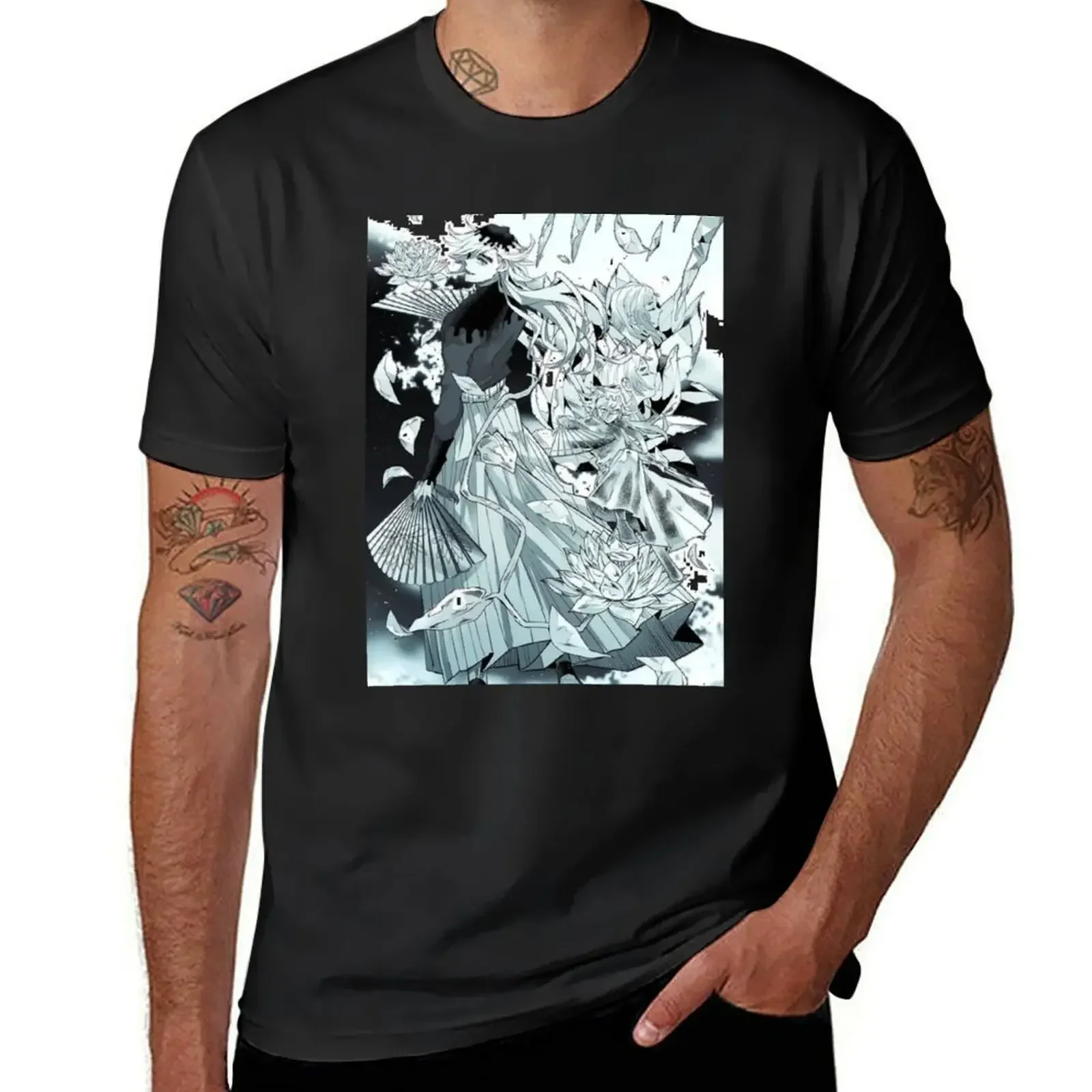 Douma kizuki two T-Shirt vintage anime shirt graphic t shirt vintage mens t shirts top quality