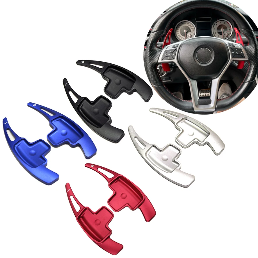 Car Steering Wheel Paddle Shift Extension Shifters DSG For Mercedes Benz A B M Class W176 W246 GLK SLK CLA GLA Sticker styling