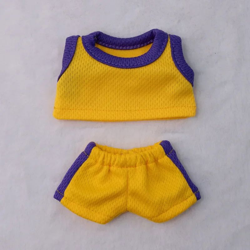 17 سنتيمتر Labubu لاعب كرة السلة الملابس Kawaii البسيطة أفخم ملابس دمى دمية لطيف رياضي المعبود دمية