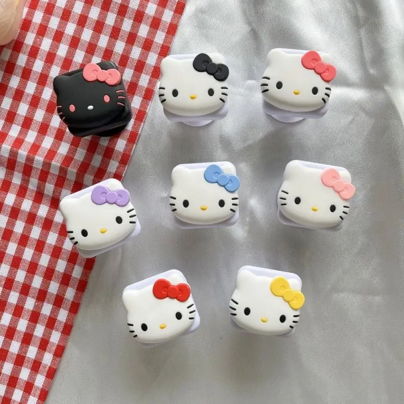 سانريو مرحبا كيتي Ins معكرون اللون مرآة الوجه قبضة الهاتف توك الذكية توك حامل حلقة Y2K كسول قوس واضح حامل المقبس الهدايا