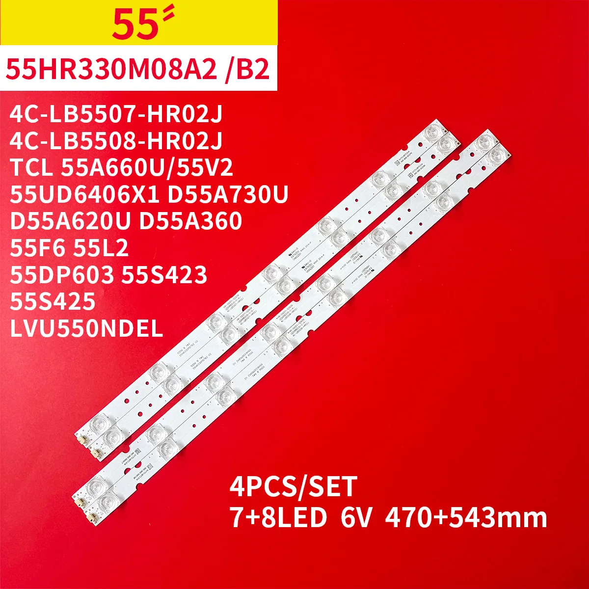 4 sztuki/1 zestaw listwa oświetleniowa LED dla TCL 55 \