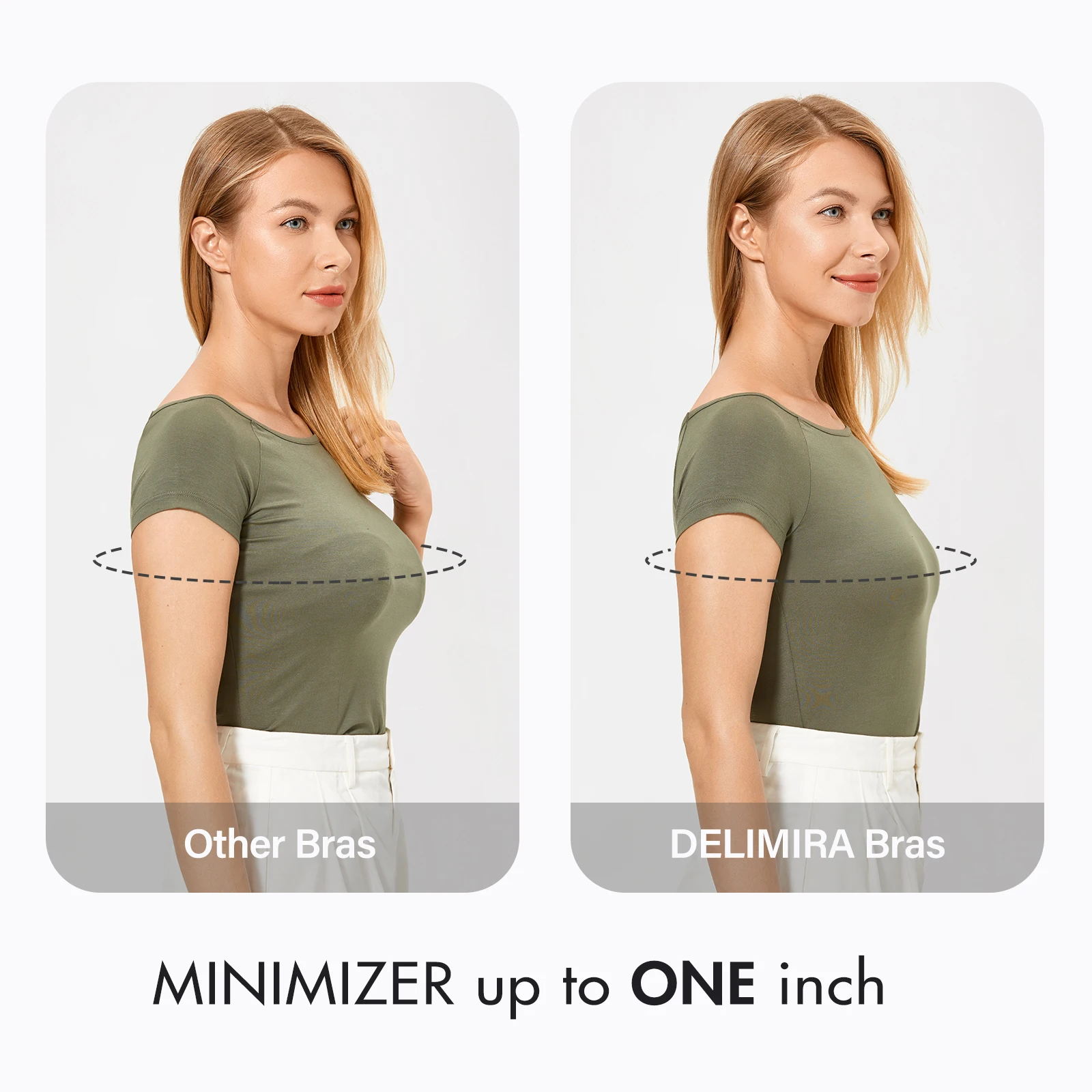 DELIMIRA Damen-Minimizer-BH in Übergröße, durchsichtig, mit Bügel, ungefüttert