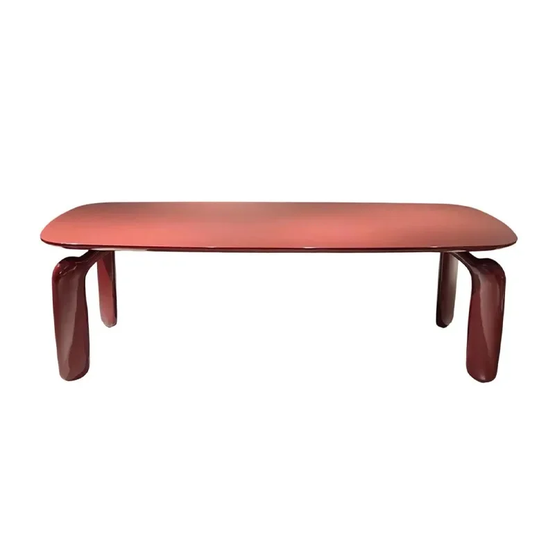 

Simple and light luxury, retro solid wood, red dining table, table for home use, eating table