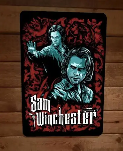 Sam Winchester Supernatural 8x12 Metal Wall Sign Poster