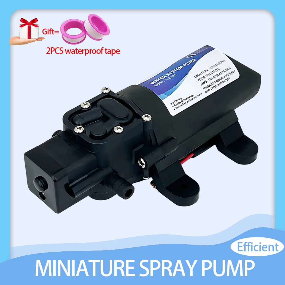 12v-24v-mini-high-pressure-diaphragm-pump-38-lpm-self-priming-water-pump-automatic-shut-off-for-rv-garden-car-wash-portable