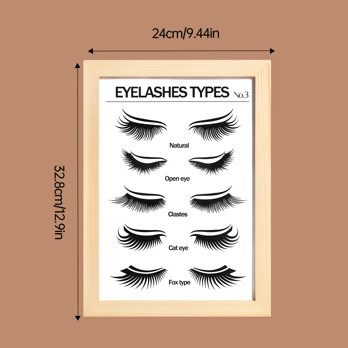 1 PC Eyelash display photo frame, eyelash extension guide painting, false eyelash poster frame, eyelash extension studio tools