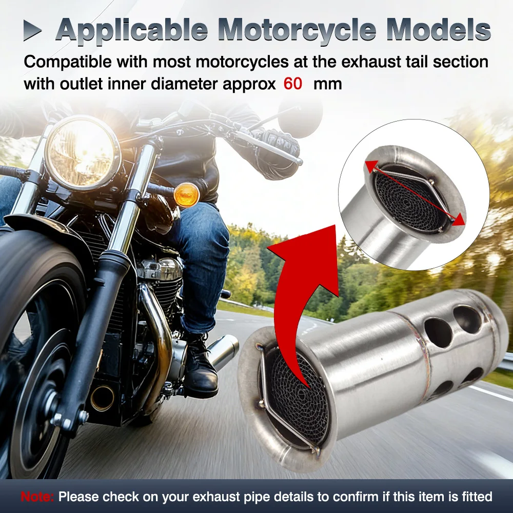 

60 mm Motorcycle Exhaust DB Killer Insert Accessories Stainless Steel For most motorcycles with exhaust inner diameter 60 mm