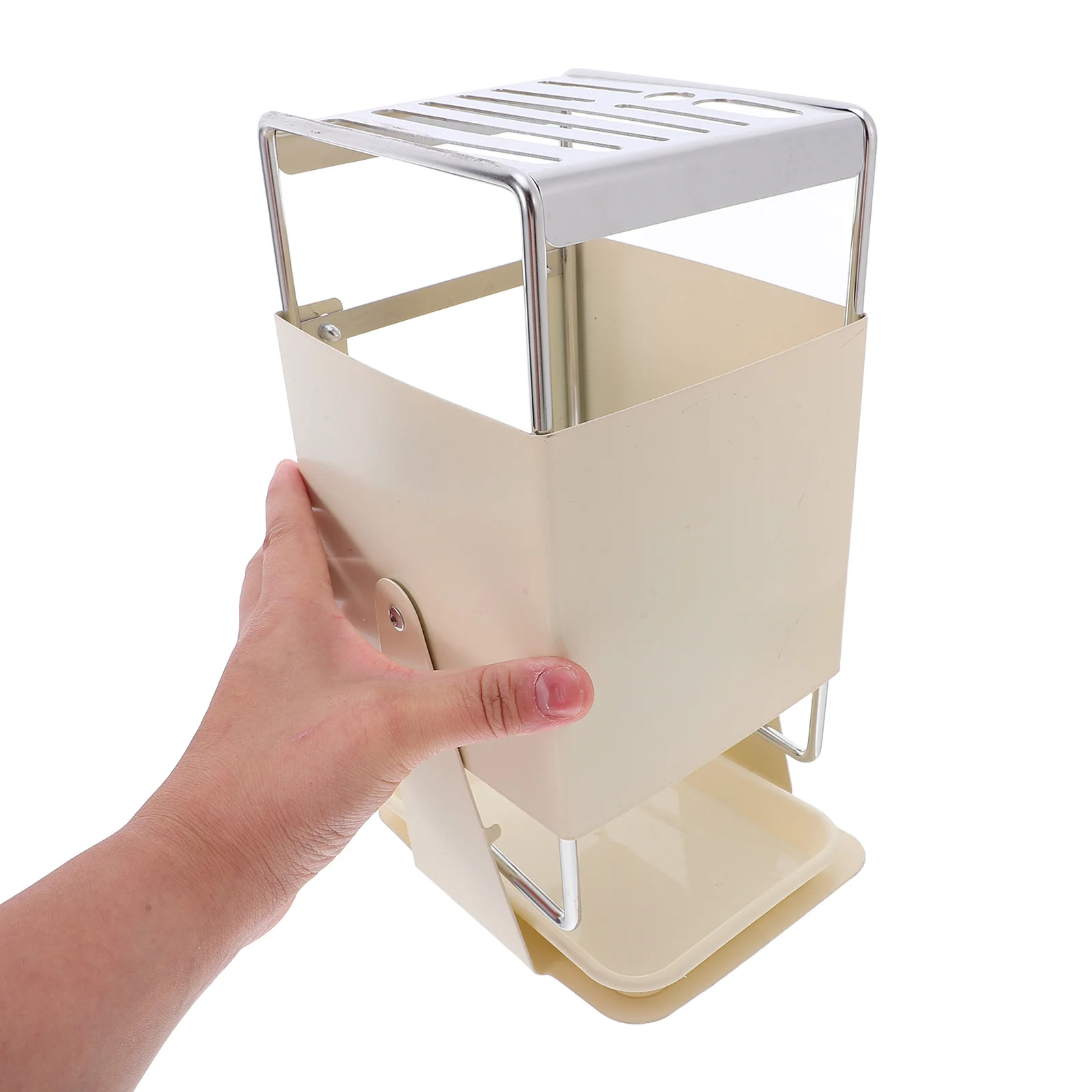 

1 шт. 360 ° Вращающаяся подставка для ножей из нержавеющей стали для кухни, компактный органайзер для столешницы с стержнем для заточки слотов для ножниц,