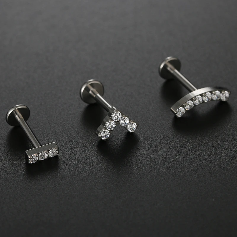 1 قطعة G23 16 جرام Labret مسمار الشفاه ميدوسا الدائري الأذن الغضروف اللولب الزنمة الفص كونشا ثقب القرط هيبوالرجينيك مجوهرات للجسم