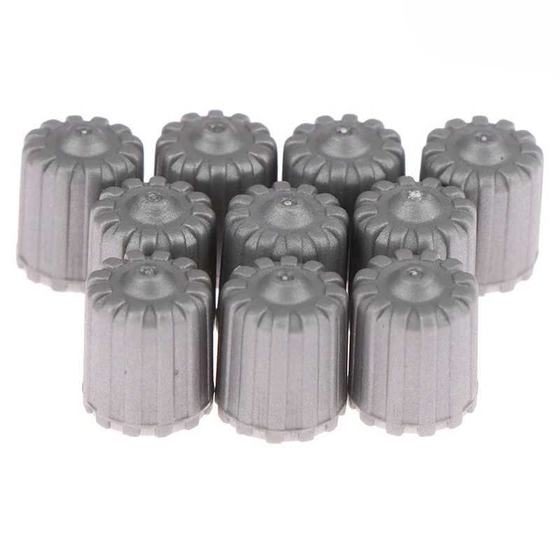 20Pcs Car Tire Valve Stem Caps Nylon Tyre Air Port Dust Covers W/ Gasket Gray Accessories for Auto Bike Valve Stems Wheels Tires