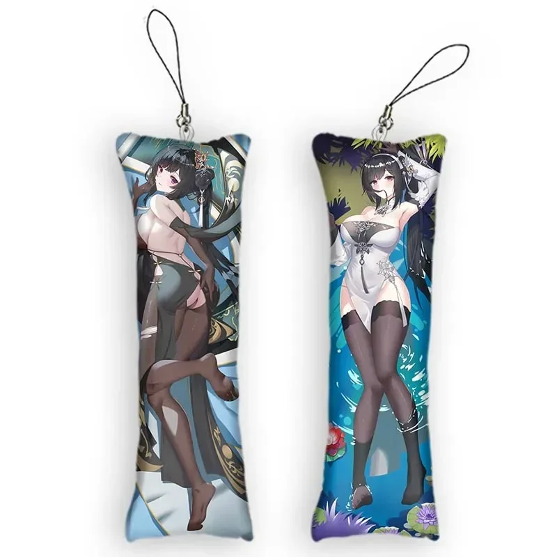 

New Pattern Mini Dakimakura Keychain Anime Double-Sided Printed Small Pillow Pendant Cute Otaku Keychains