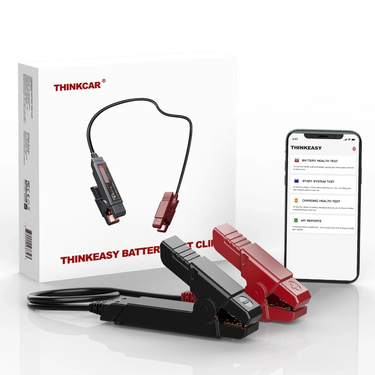 New THINKCAR Thinkeasy Bluetooth Vehicle Battery Tester 12V 2000CCA Battery Test Charging Cricut Tools Auto Car Diagnostic Tools