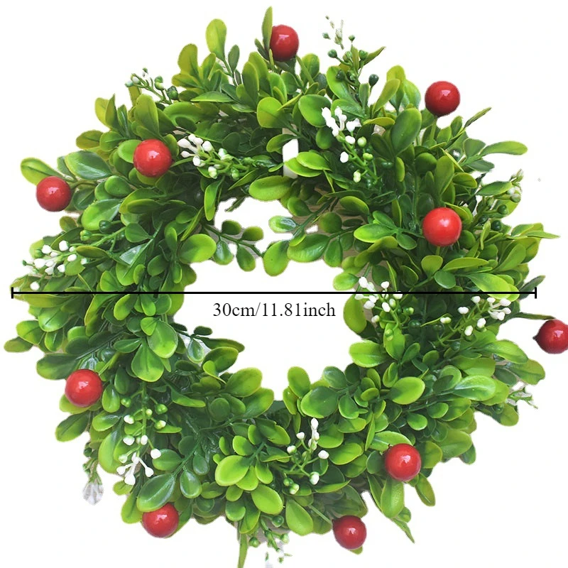 Simulation Linden Fruit Red Fruit Wreath Christmas Decoration Door Decorations Window Props Arrangement Decoration Door Ring