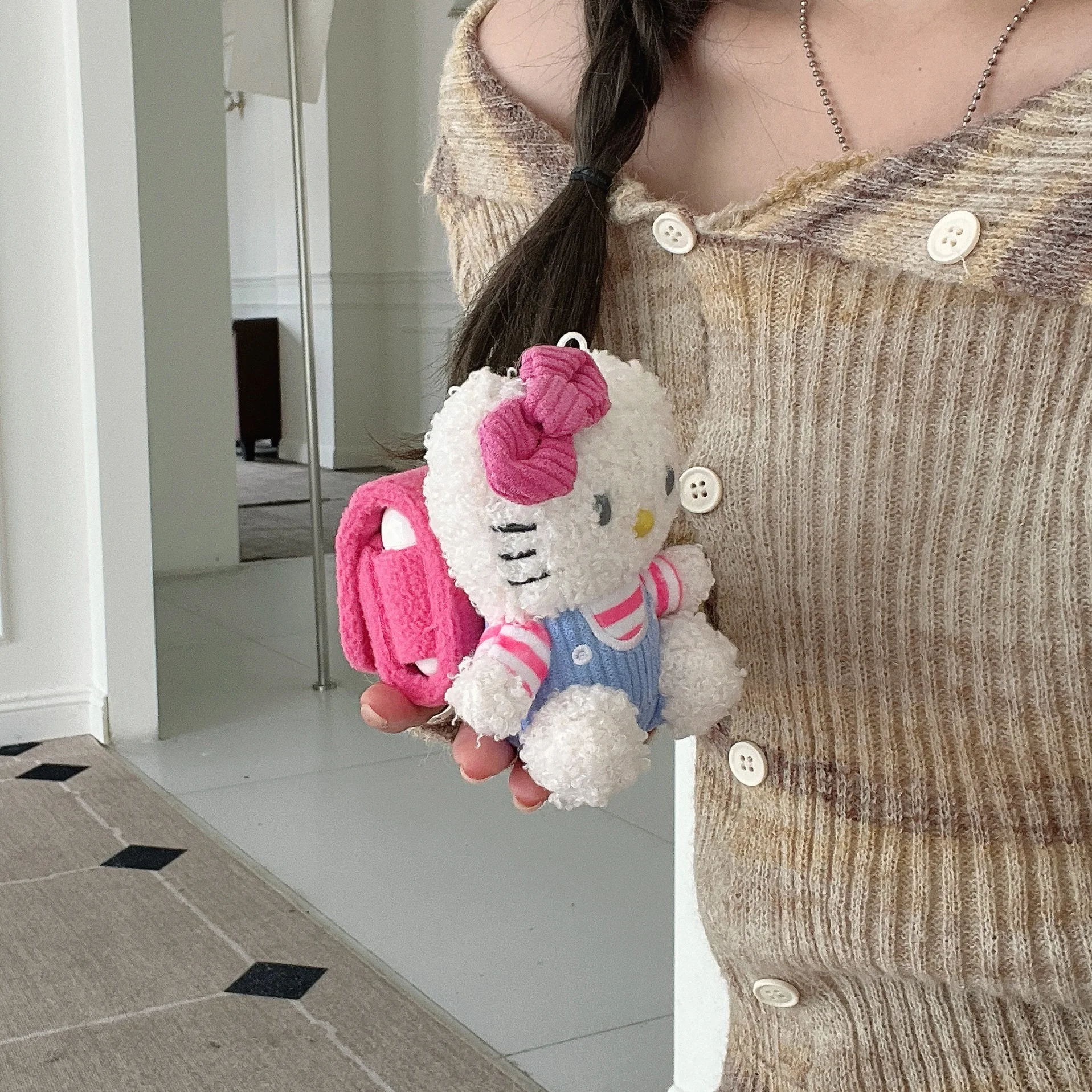 Sanrio Hello Kitty Bluetooth Headset Plush Doll Protective Cover Be Suitable for Airpods1/2 Airpods Pro Airpods Pro2 Airpods 3