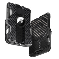 Aluminum Alloy Carbon Fiber Magnetic Attraction Leather Phone Card Holder Tracker Positioning Stand MagSafe Mobile Phone Bracket