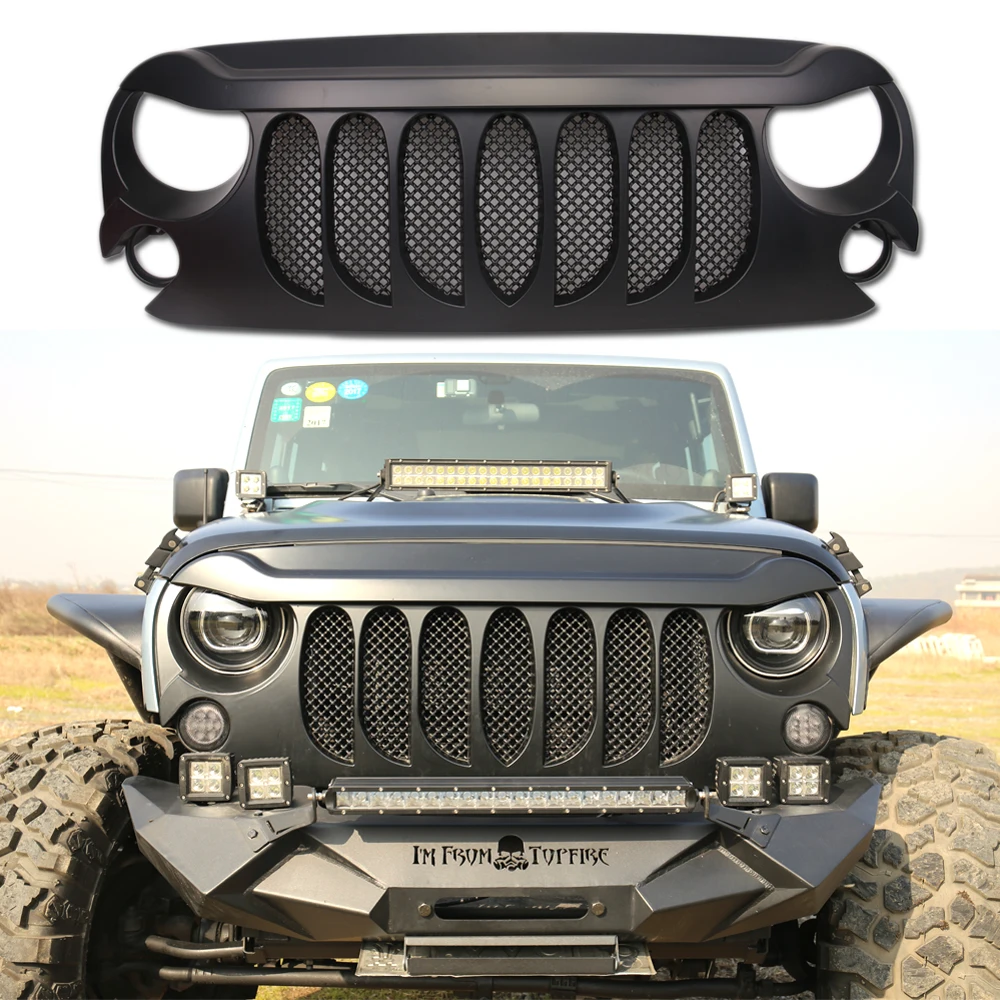 JK Front ABS grille with net  J264-3 for JEEP for wrangler2007-2017 car accessories