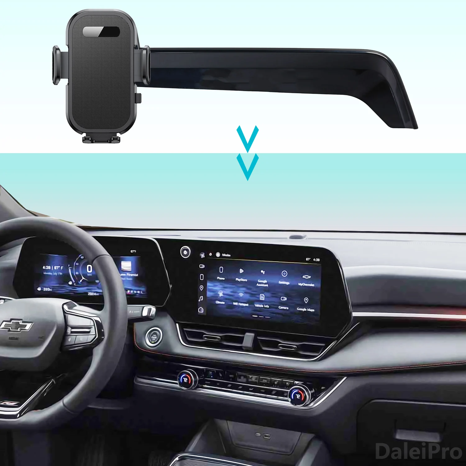 Suporte de carro para chevrolet equinox 2025, painel de tela, base fixa, suporte para celular, carregamento sem fio, acessórios para carro