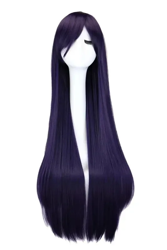 Touma Yamada Asaemon Cosplay peruka syntetyczna 100cm prosta czarna fioletowa peruka Cosplay Anime Cosplay peruki peruki termoodporne