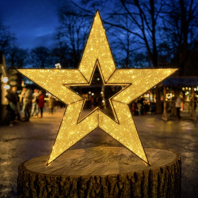 

Toprex Large Waterproof Outdoor Hanging Decoration PVC LED Acrylic 3D Star Motif Light for Christmas IP65 Rated