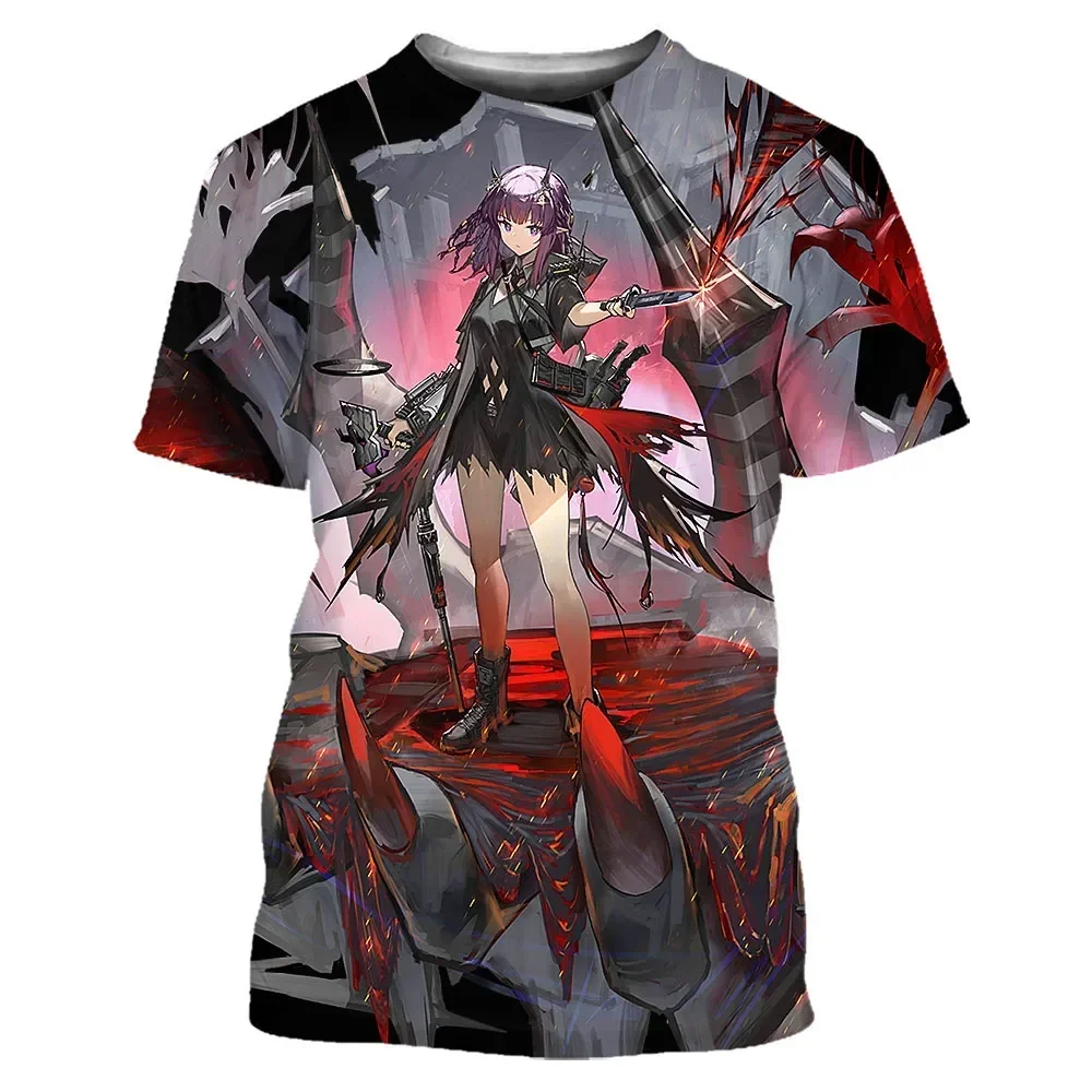 Uomo Donna Anime Game Girls 3D Print Streetwear Fashion Oversize Arknights T-shirt Manica Corta Causale Tees Top Abbigliamento