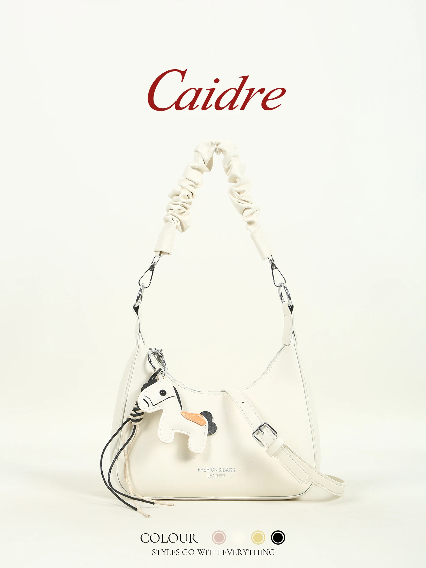 

Caidre Luxury Underarm Bag Women's Commuter Shoulder Crossbody Bag Single Strap Zipper Closure Daily Use Small Size PU Leather