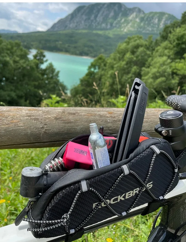 ROCKBROS Fahrradtasche Wasserdicht Reflektierend Vordere Oberrohr-Tasche Ultraleichte Fahrradtasche Radfahrtasche Touren-Ausrüstung – Detail 5