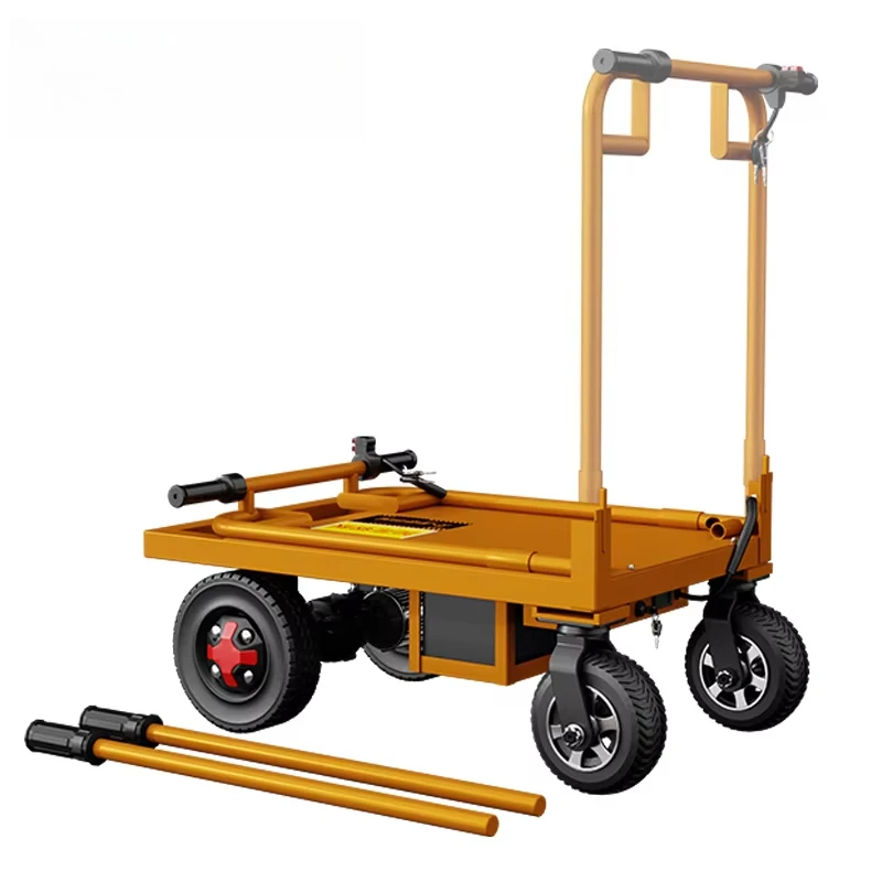 Heavy Duty Electric Logistics Cart with 1000W Motor Bearing 4 Wheel 800kg Load Capacity Stable Design for Factory Cargo Transfer