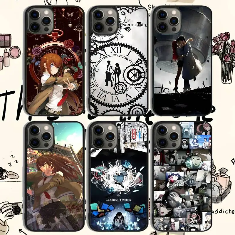 

Anime S-Steins;Gate Phone Case For 11 12 13 14 15 16Pro Max mini Plus Frosted mirror Phone Cover