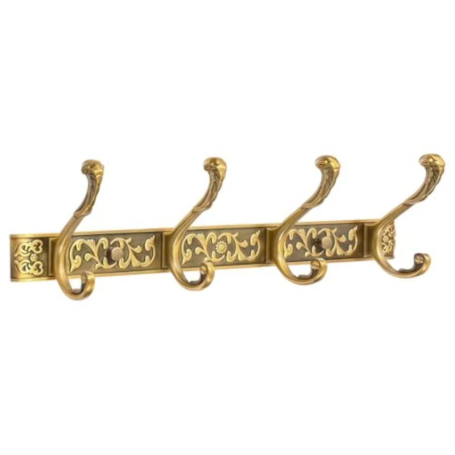 

Vintage Coat Rack Wall Mount Decorative Wall Coat Rack with 4 Hooks for Hanging Key Purse Hat Robe Towel Clothes Unique Hanger