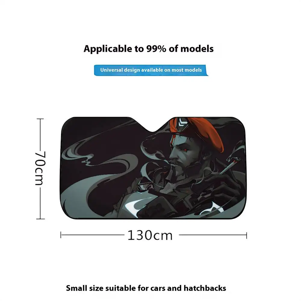 لعبة Valorant سيارة ظلة الزجاج الأمامي نافذة أمامية قناع 70x130 سنتيمتر الشمس قناع الشمسية حماية منقوشة هدية الجدة سيارة #5