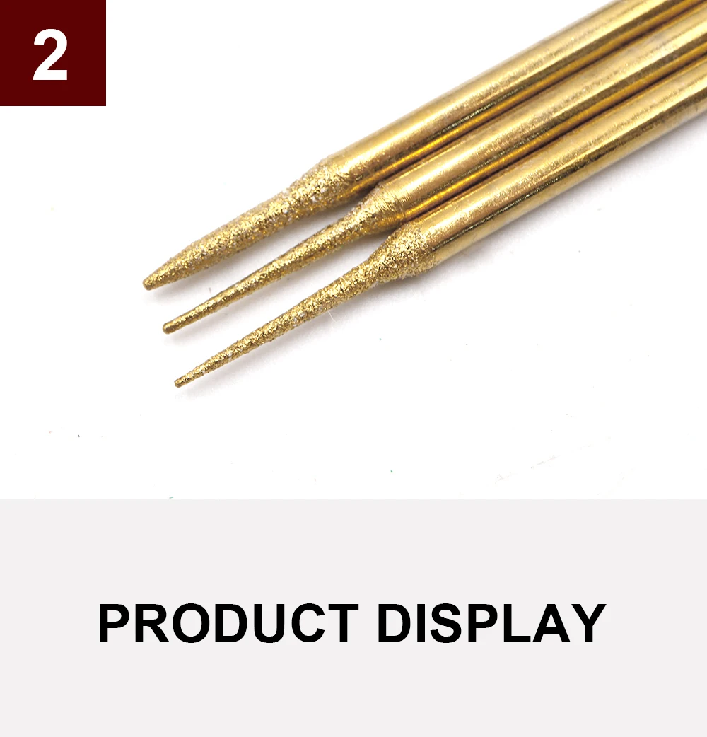 30 Stück Körnung # 120 Stück 3mm x 3mm Diamant-Schleifspitzen, Diamant-Schleifstifte, Schleif- und Polierköpfe für Dremel – Detail 5
