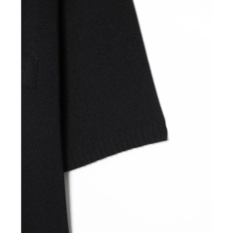 Cardigan de malha feminina com botão outono manga curta malha feminina topo liso elástico o pescoço camisola feminina