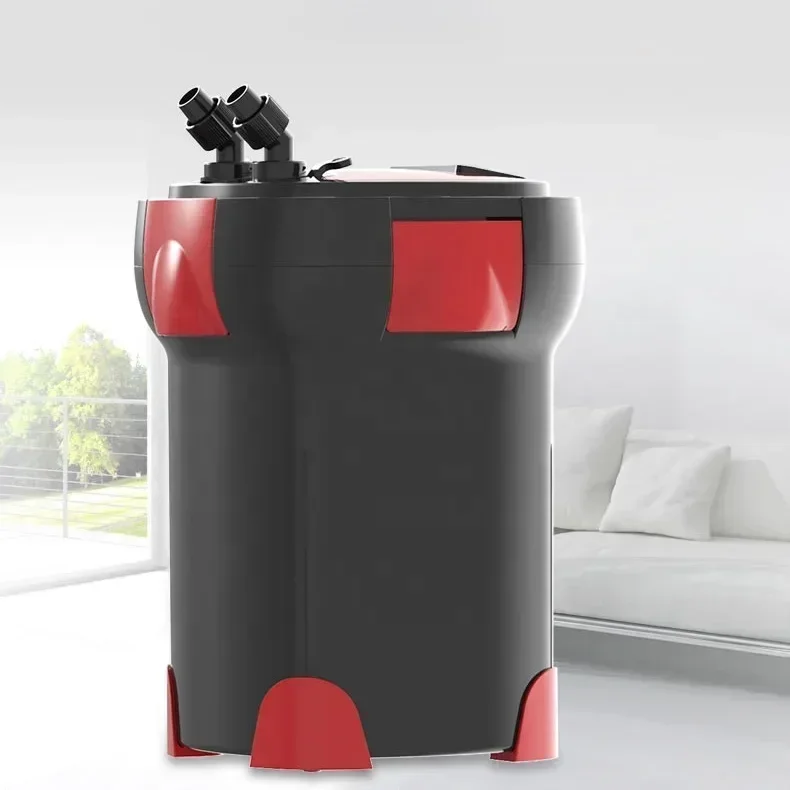New Arrival Red Color Intelligent LCD Display Aquarium External Canister Filter Equipments For Fish Tank And Pond Hot sales