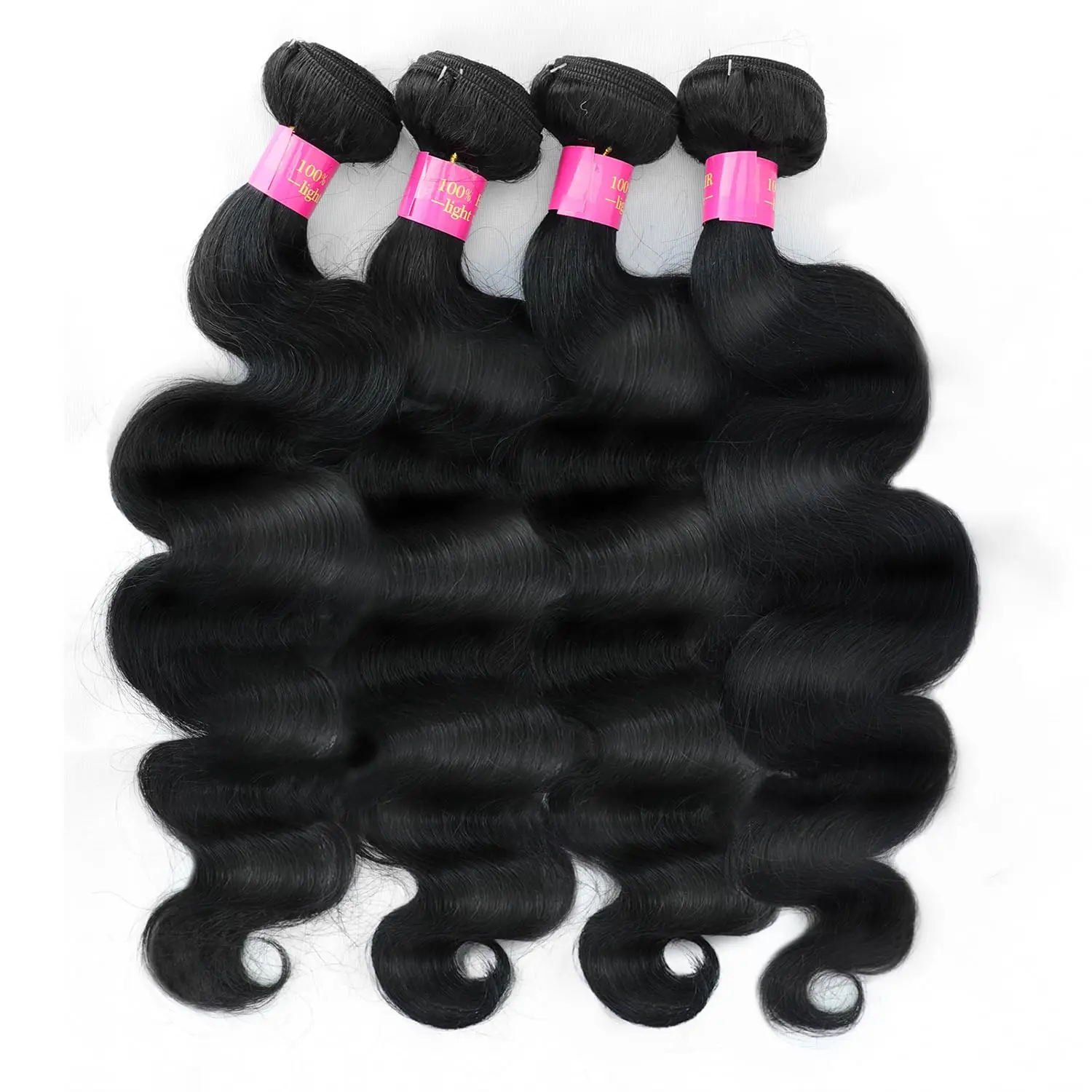 حزم شعر بشري مموج 24 26 28 30 بوصة نسج 100% غير معالج برازيلي سريع 4 حزم حزم شعر بشري أسود طبيعي #2