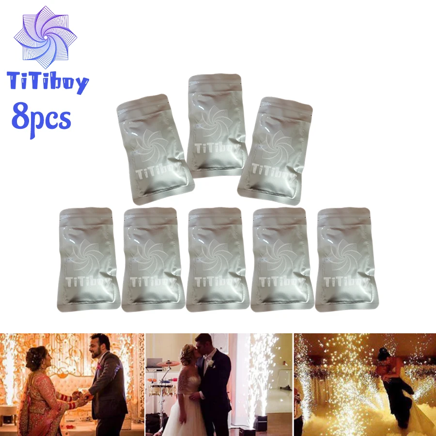 8 bags Factory Sell Indoor Outdoor Wedding Stage 200g/100g Ti Spark Powder Titanium Metal Powder for Sparkler Machine