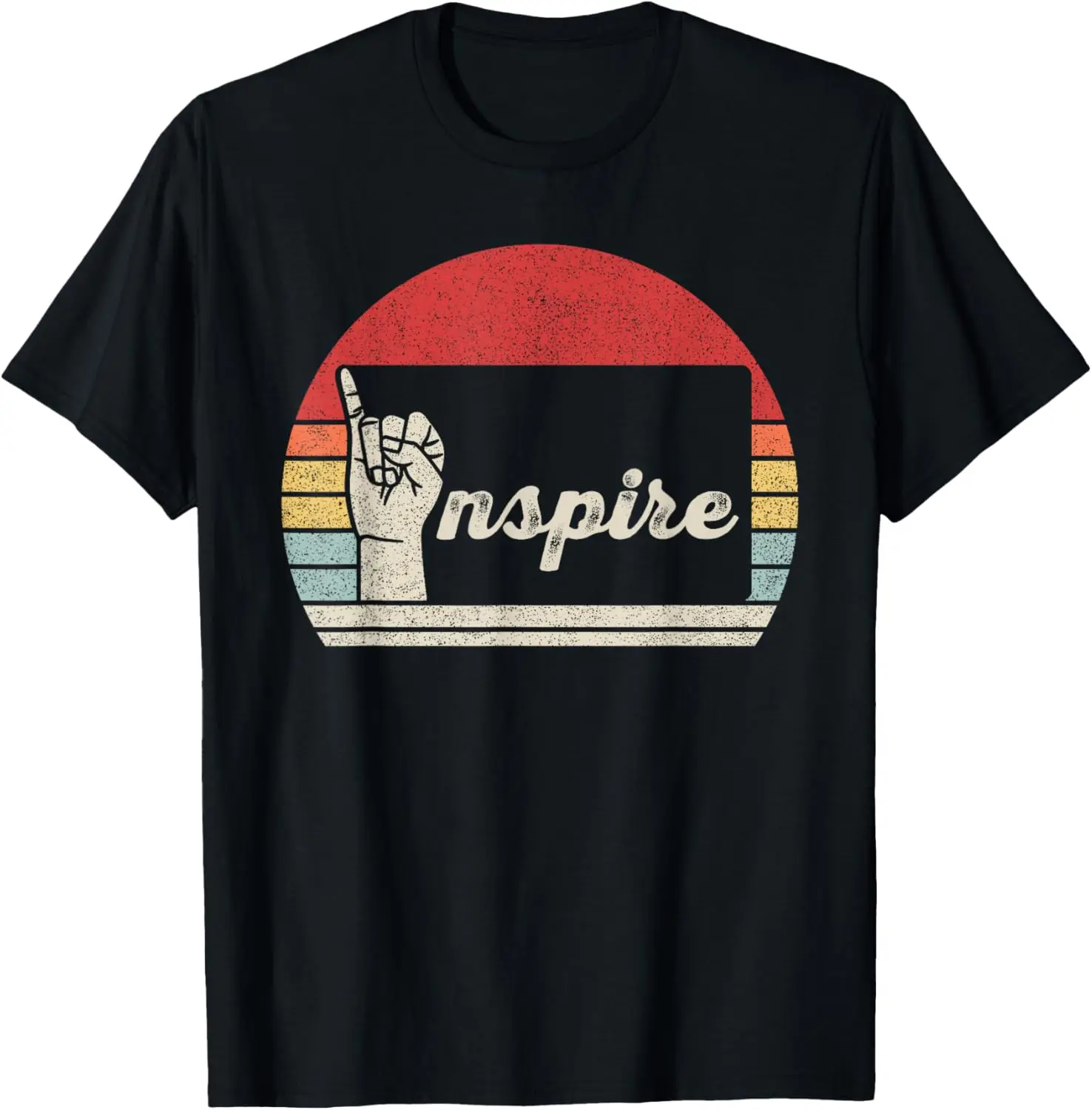 

Винтажная ретро американская футболка Inspire ASL на языке жестов