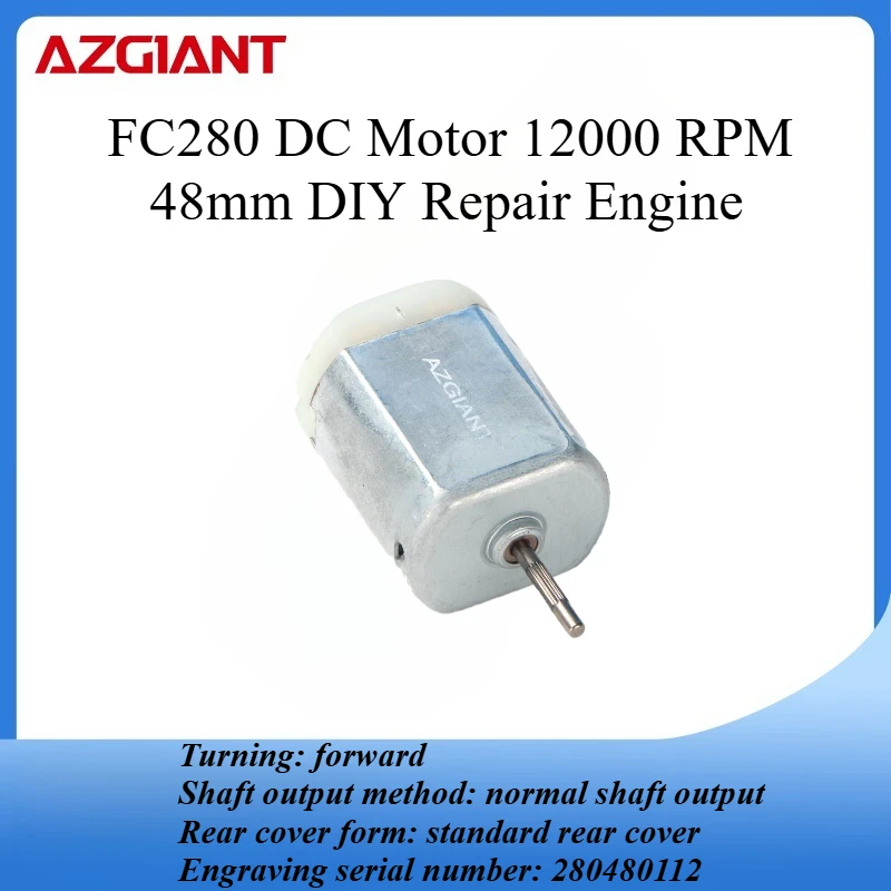 

FC280 DC Motor 12000 RPM 48mm DIY Repair Engine For Car Replacement Power OEM Accesseries Forward Rotation Toy High Quality