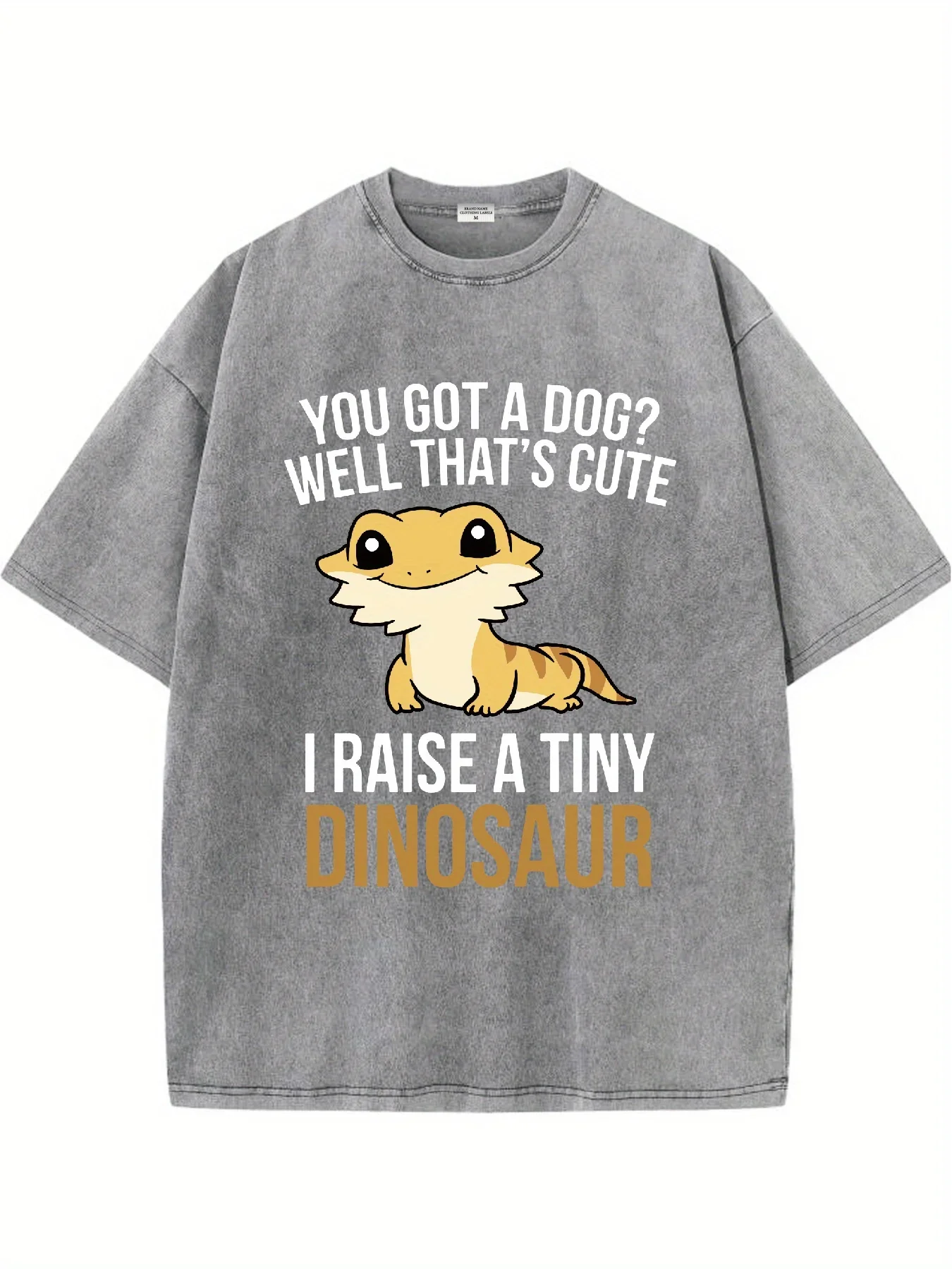 

Милая ящерица, забавный текст динозавра, стиль ретро, классическая мужская рубашка с круглым вырезом и короткими рукавами, чистый хлопок