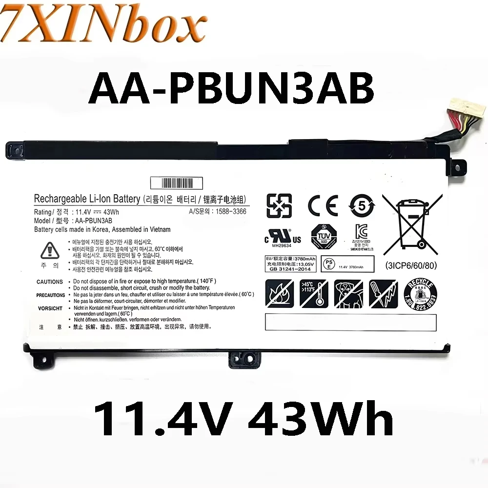 7XINbox AA-PBUN3AB AA-PBUN3QB 11.4 V 43Wh Laptop batarya Samsung dizüstü bilgisayar için 7 Spin NP530E5M NP740U NP740U5L NP800G5M NP300E5K