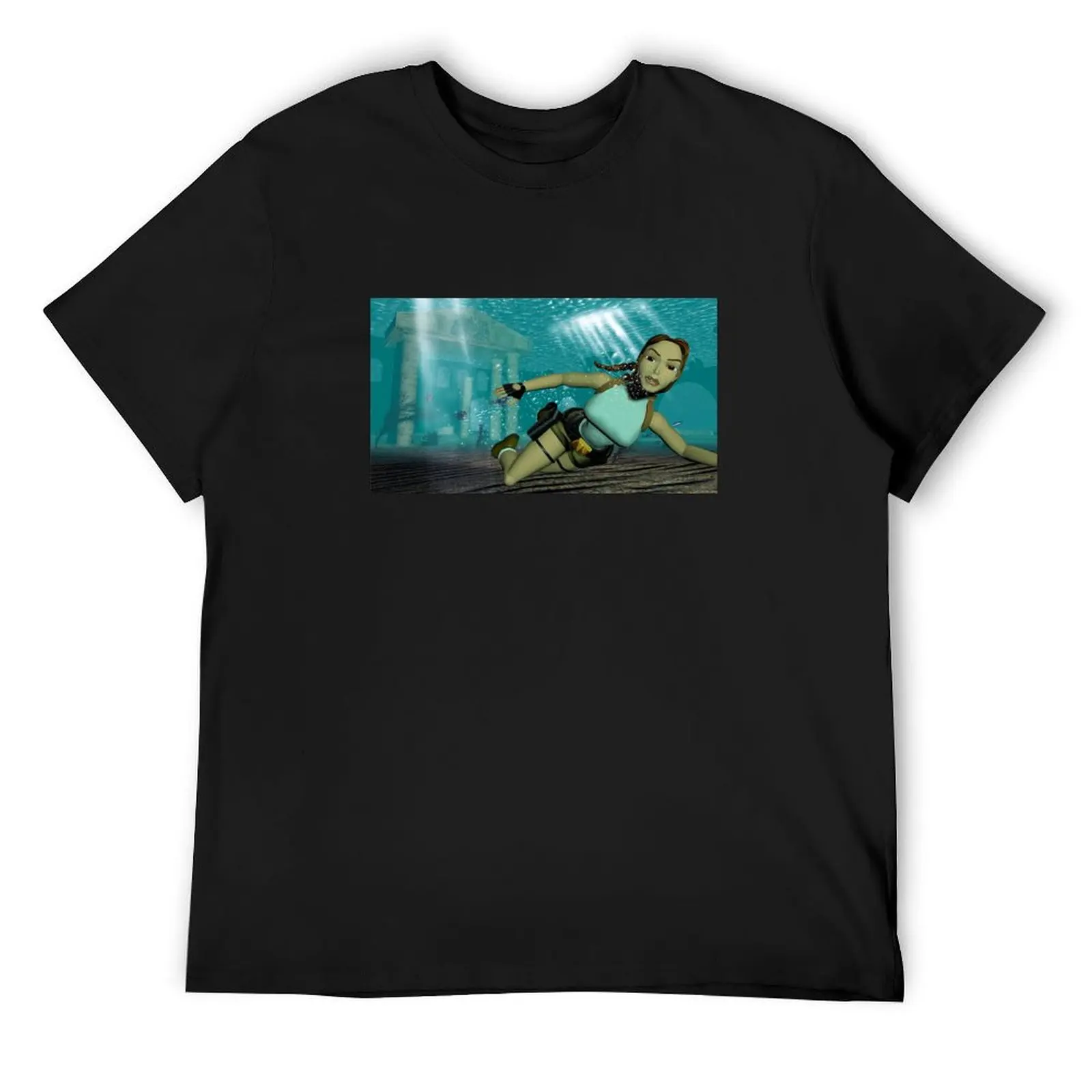 

Classic Tomb Raider Lara Croft Underwater T-Shirt plus size clothes designer shirts funny t shirts men