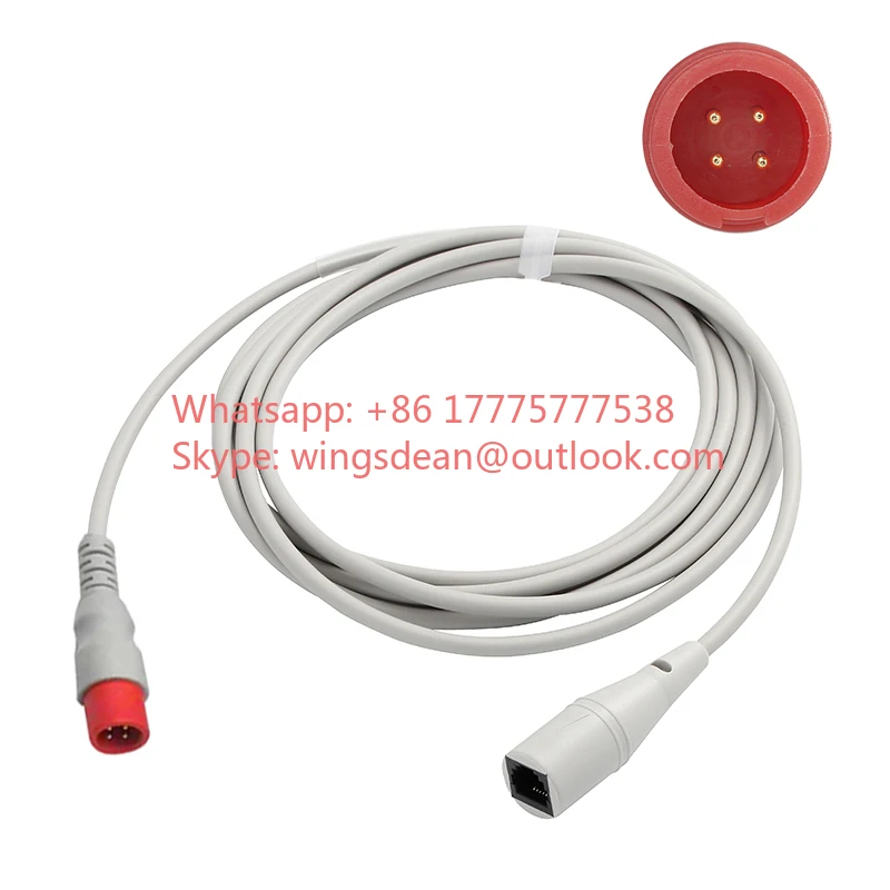 

Compatible Biolight Ibp Cable 4pin To Argon Braun BD Edward Medex Abbott Smith PVB Utah Ibp Transducer IBP Adapter Cable