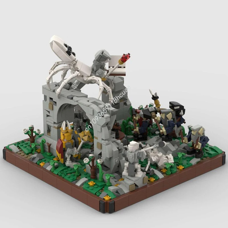 1780 Uds. MOC The Nwarfs meet Skeleton King Castle modelo bloques de construcción idea educativa juguetes de arquitectura de cumpleaños regalos de navidad