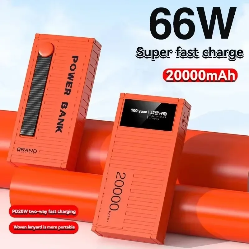 Schnelllade-Powerbank mit großer Kapazität, universelle mobile Powerbank, 66 W, 20000 mAh, iPhone, Huawei, neuer Behälter