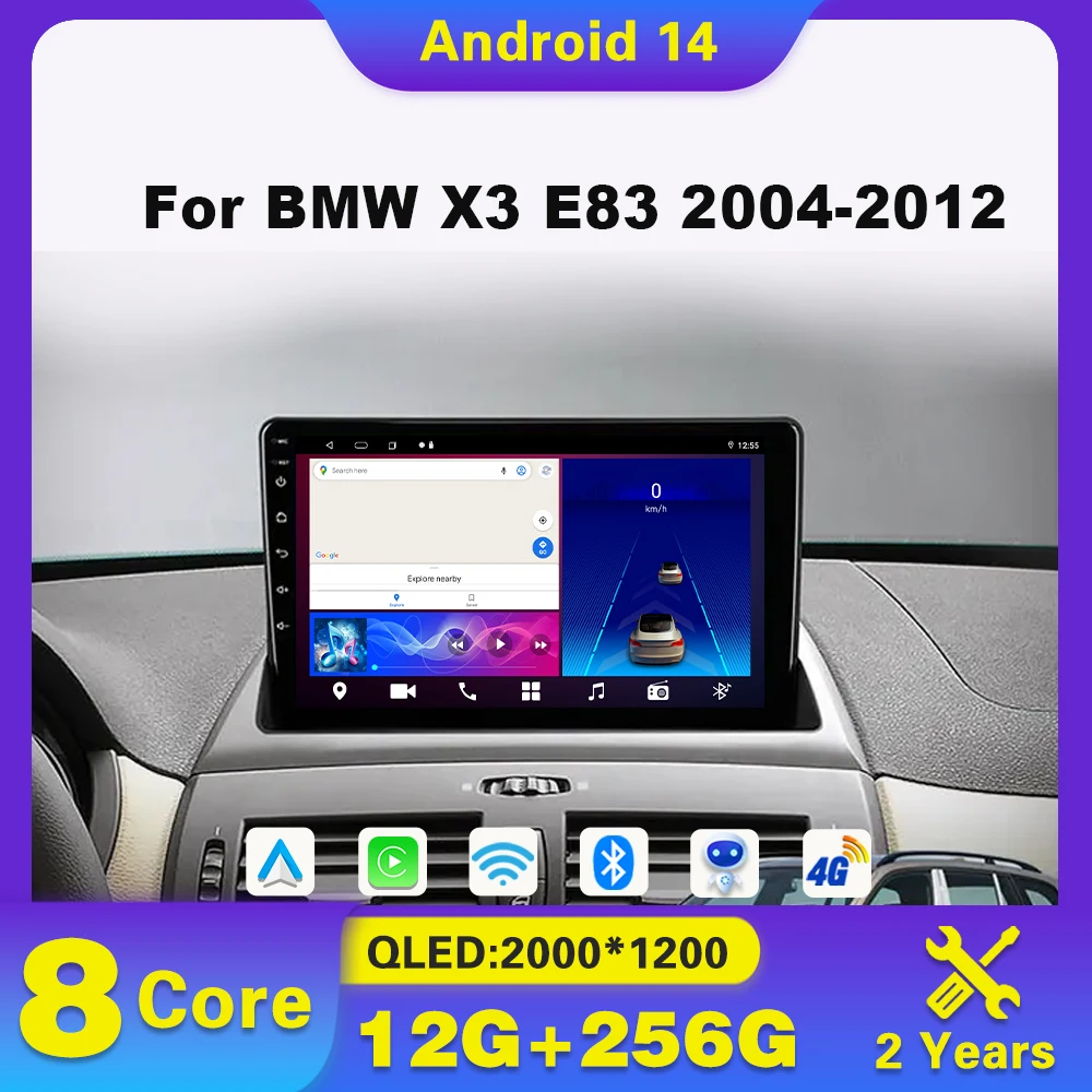 

Автомобильный радиоприемник Android 14 для BMW X3 E83 2004-2012 GPS CarPlay Мультимедийный плеер без 2din Carplay Навигация GPS WIFI Авторадио DVD