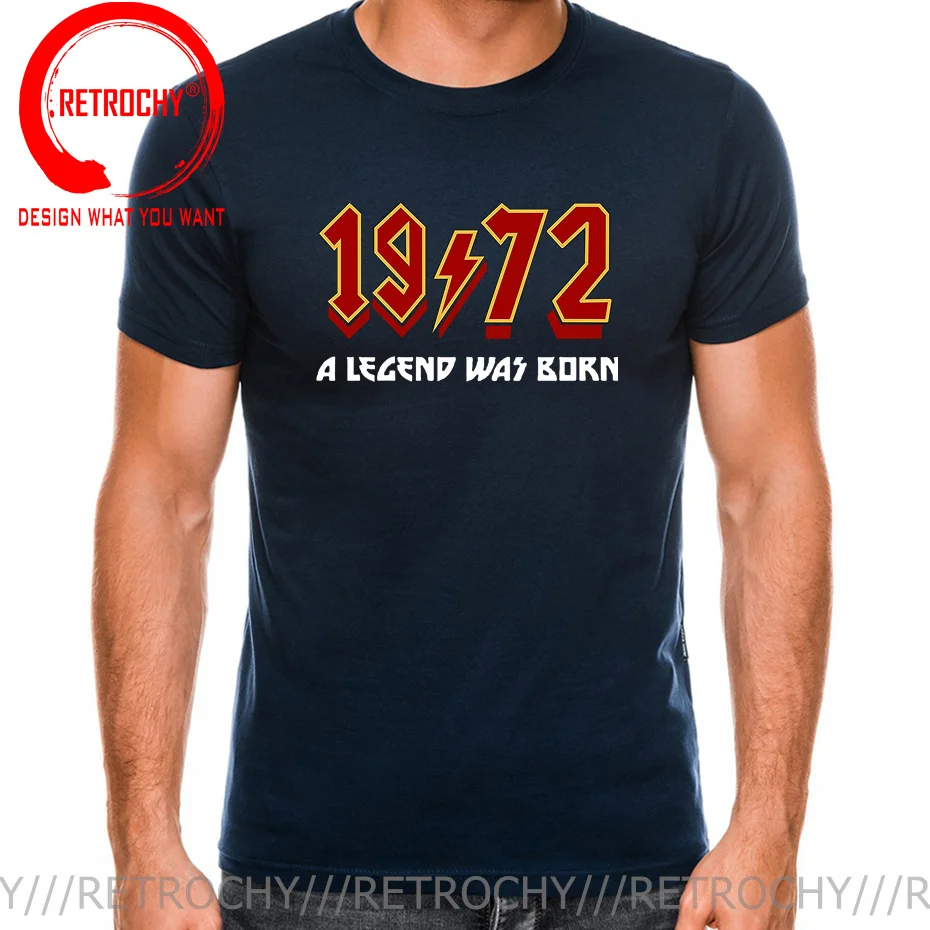 Retro Rock 1972 70s T-Shirts Men 50th Birthday 50 Years Old T Shirt Legend Born in 1972 Big Tall Tees Oversized 4XL 5XL 6XL Tops